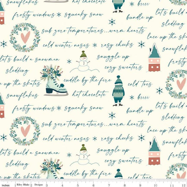 Arrival of Winter Text Print by Riley Blake Designs (by Half Yard)