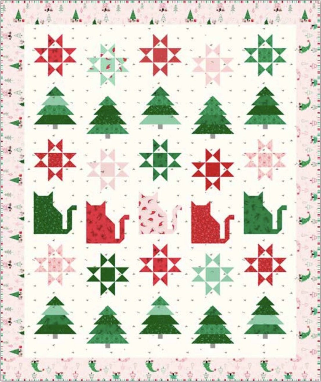 Scaredy Cat Christmas Quilt Kit by Riley Blake Designs Etsy