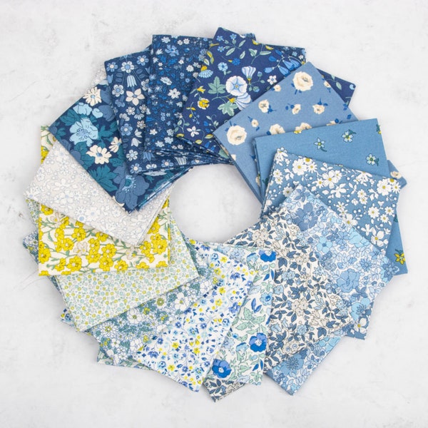 Fat Quarter, Half or One Yard Liberty Flower Show Coastal Walk Bundle by Riley Blake Designs