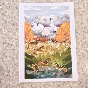 18x18cm vier Jahreszeiten Postkartendruck