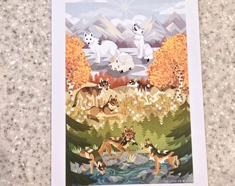 Impresión de postal de las cuatro estaciones de 5" x 7"