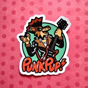 Punk Pup! Sticker (Weatherproof Vinyl)