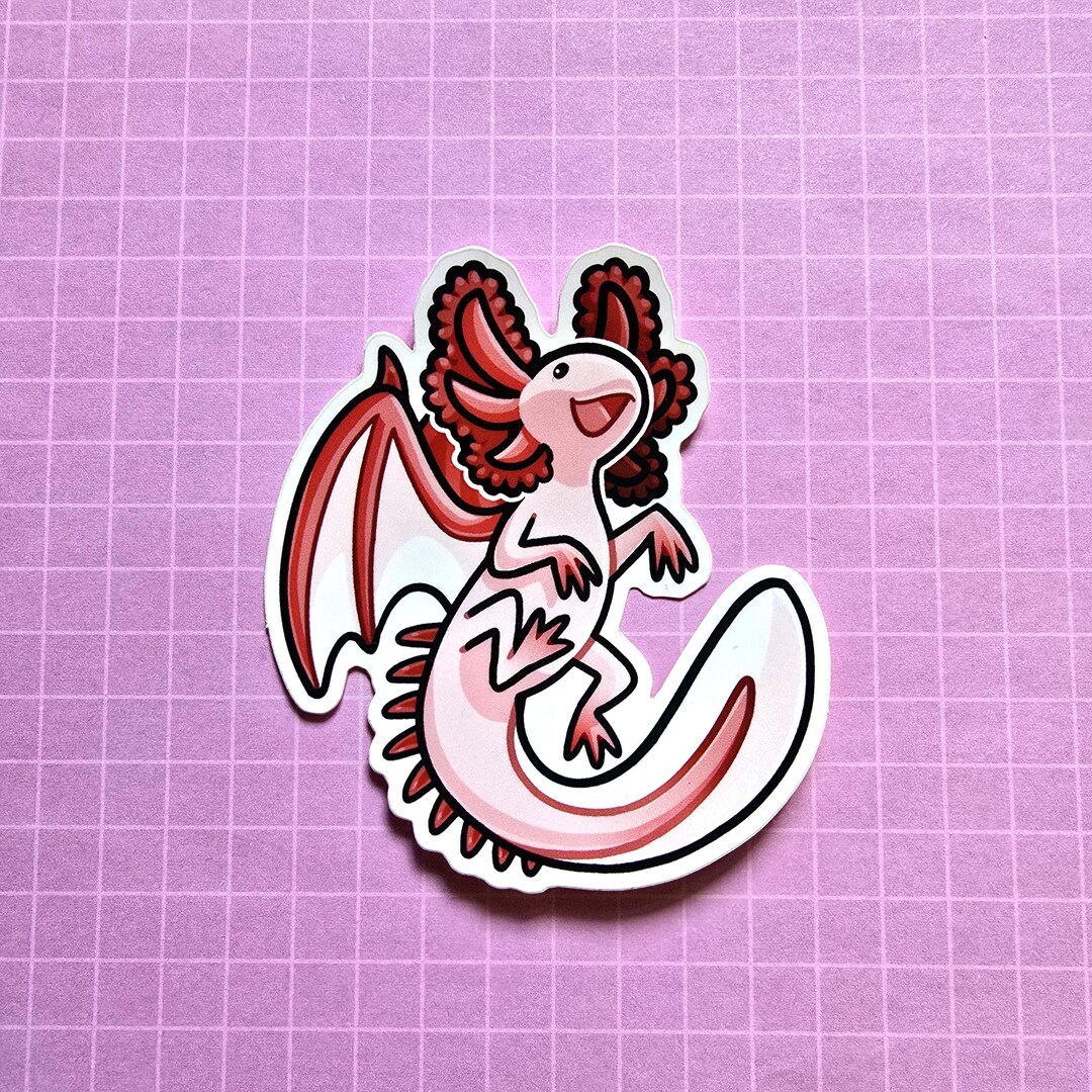 Axolotl Dragon Stickers (weatherproof Vinyl) - Etsy