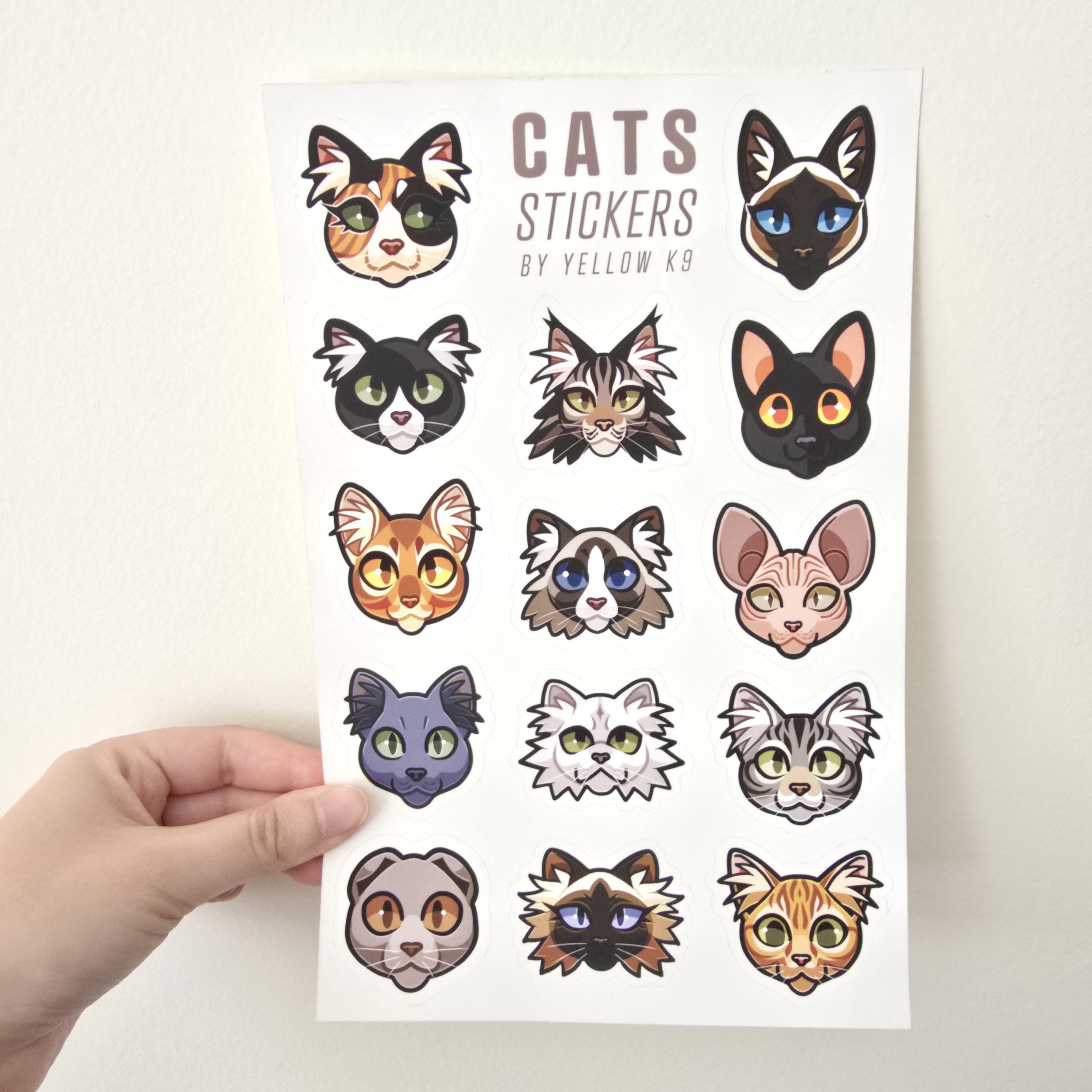 Cats Sticker Sheet - Etsy