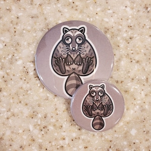 Friend Shaped Raccoon Pinback Buttons
