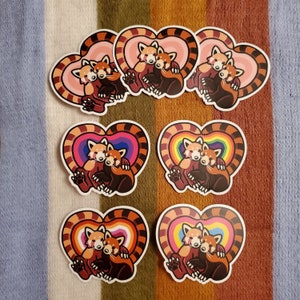 Stickers Saint-Valentin/Pride Red Panda (SOLDES ! SORTIE DE MOTIFS !)