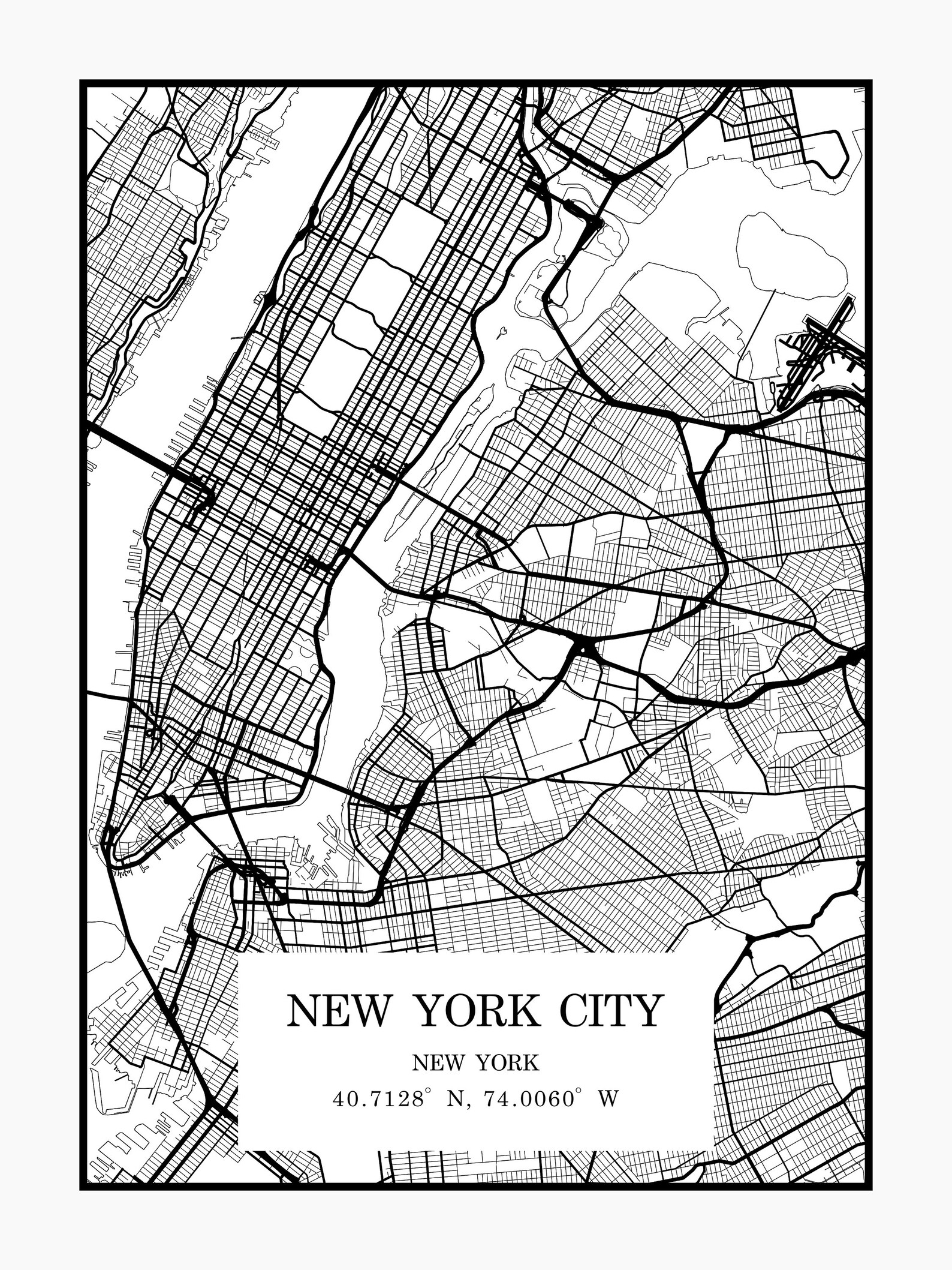 Any City Custom Map Minimalist Print Poster Map Art | Etsy