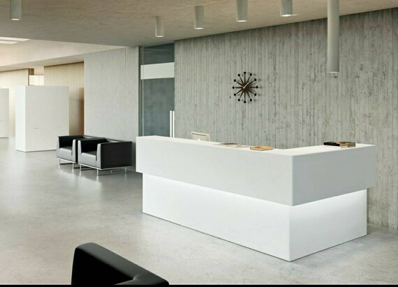 Right Facing L Shape In Top Reception Desk 30 Deep Canada Shape In Top Reception Desk, How Deep Should A Reception Desk Be