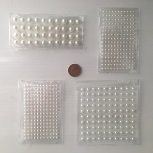 Flatback Self Adhesive Stick on Pearls in Clear - Vendeur au Royaume-Uni - Livraison gratuite