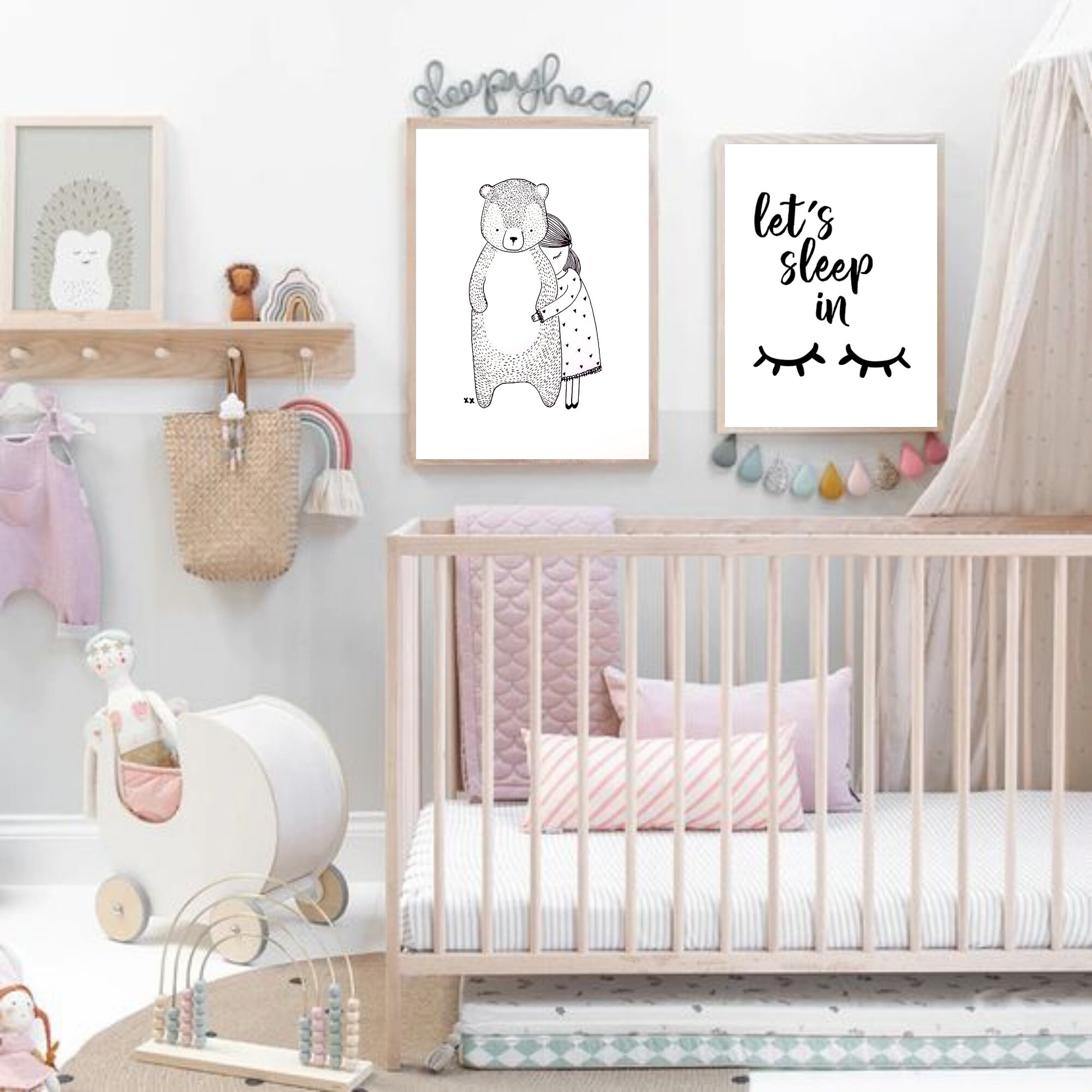 Black and white nursery wall art nursery wall art printables | Etsy