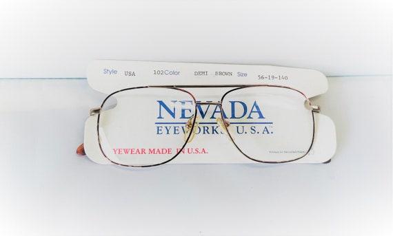 Vintage 80s  Double  Bridge Metal Eye Glasses by … - image 1