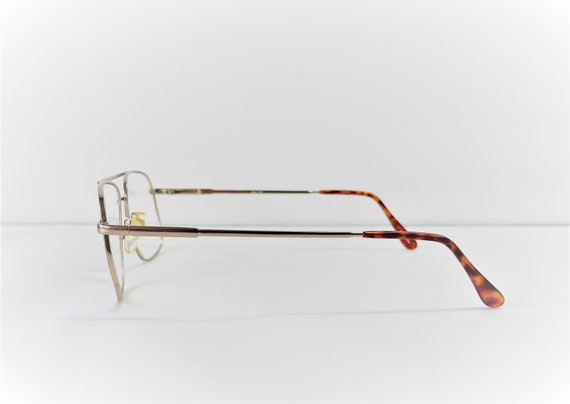 Vintage 80s  Double  Bridge Metal Eye Glasses by … - image 4