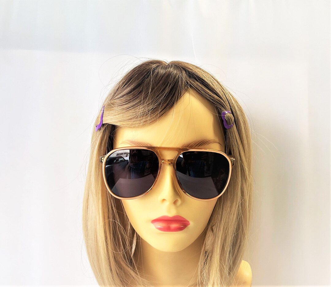 Vintage 1970s Double Bridged Unisex Sunglasses With Custom Made Solid ...