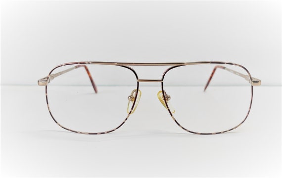 Vintage 80s  Double  Bridge Metal Eye Glasses by … - image 2