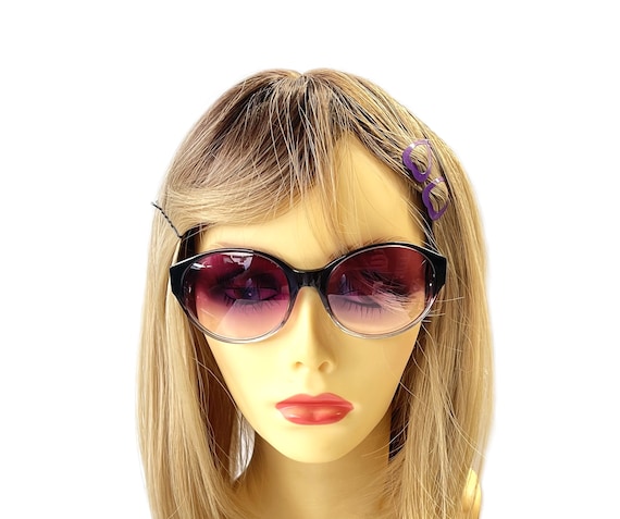Gafas de sol ovaladas vintage de los anos 80 para mujer de Romeo Gigli lentes con degradado morado hechas a medida disponibles con lentes graduadas tamano 54 17 140 Etsy Espana