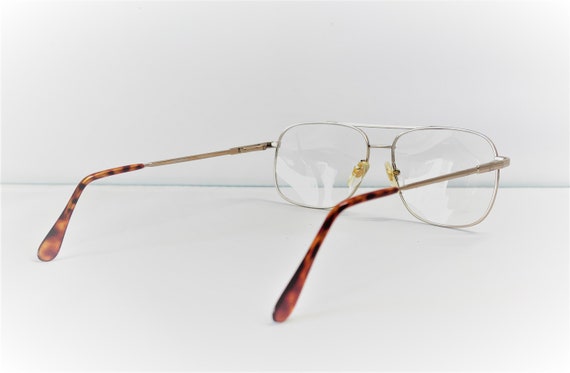 Vintage 80s  Double  Bridge Metal Eye Glasses by … - image 8