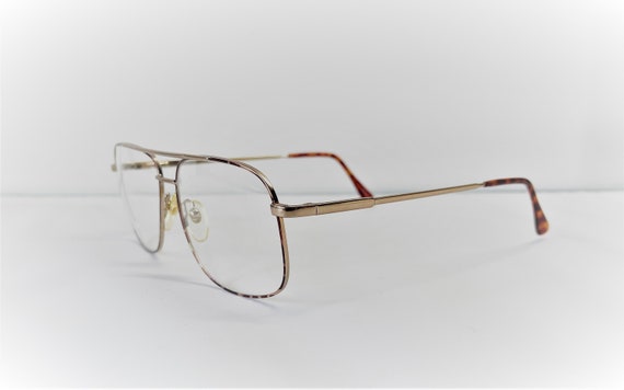 Vintage 80s  Double  Bridge Metal Eye Glasses by … - image 3