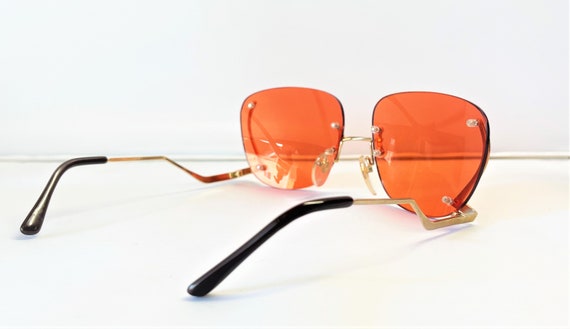 VINTAGE 70s Womens Rimless Sunglasses W/Custom Ma… - image 10