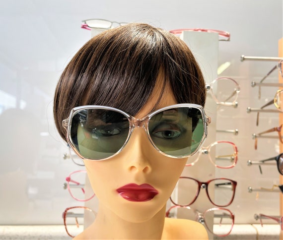 VINTAGE 80s Women's Sunglasses With Custom Made E… - image 1