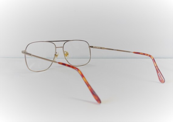 Vintage 80s  Double  Bridge Metal Eye Glasses by … - image 5