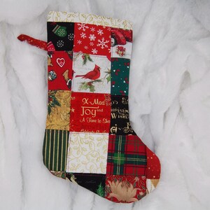 Colorful Patchwork Stocking, Christmas Decoration for Holiday Cheer