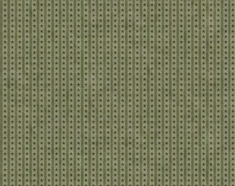 Green Stripe Fabric With Primitive Stars, 100% Quilting Cotton by Riley Blake, Half Yard