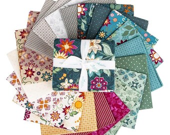 Fat Quarter Bundle, 21-Piece Where the Wild Flowers Are Fabric Set by Riley Blake