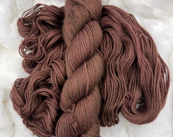 Hot Chocolate Hand Dyed DK Merino Wool Yarn: Superwash Knit Crochet