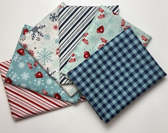 Paquete de telas para acolchado de invierno: 6 cortes de medio metro, 100% algodón, 3 metros.