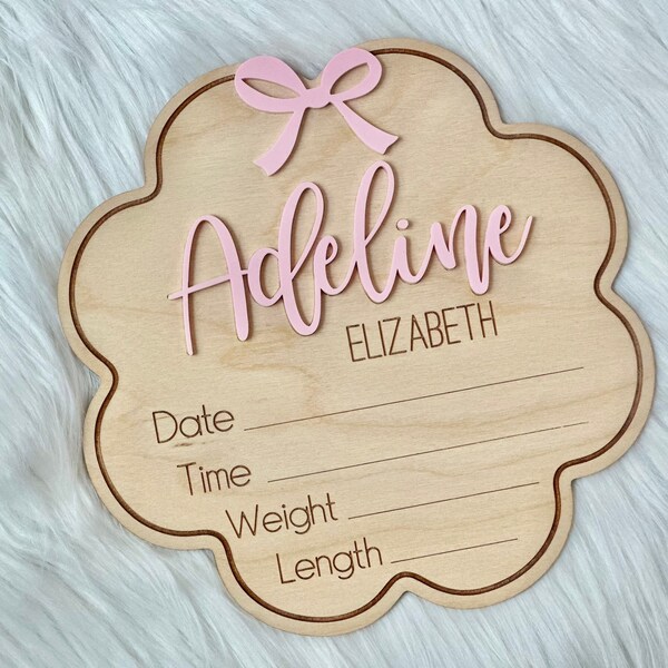 Acrylic Birth Door Sign Etsy