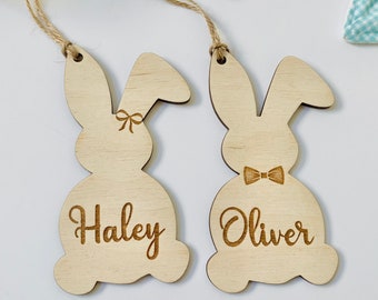 Easter Basket Tag, Easter Name tag, Bunny name tags, Easter table decor, Easter tags, Wooden Easter tag, Bunny basket Tags, Bunny Place Card