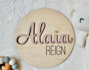 Baby Name Sign – Personalized Wooden Name Plaque for Newborn Photos or Nursery Decor