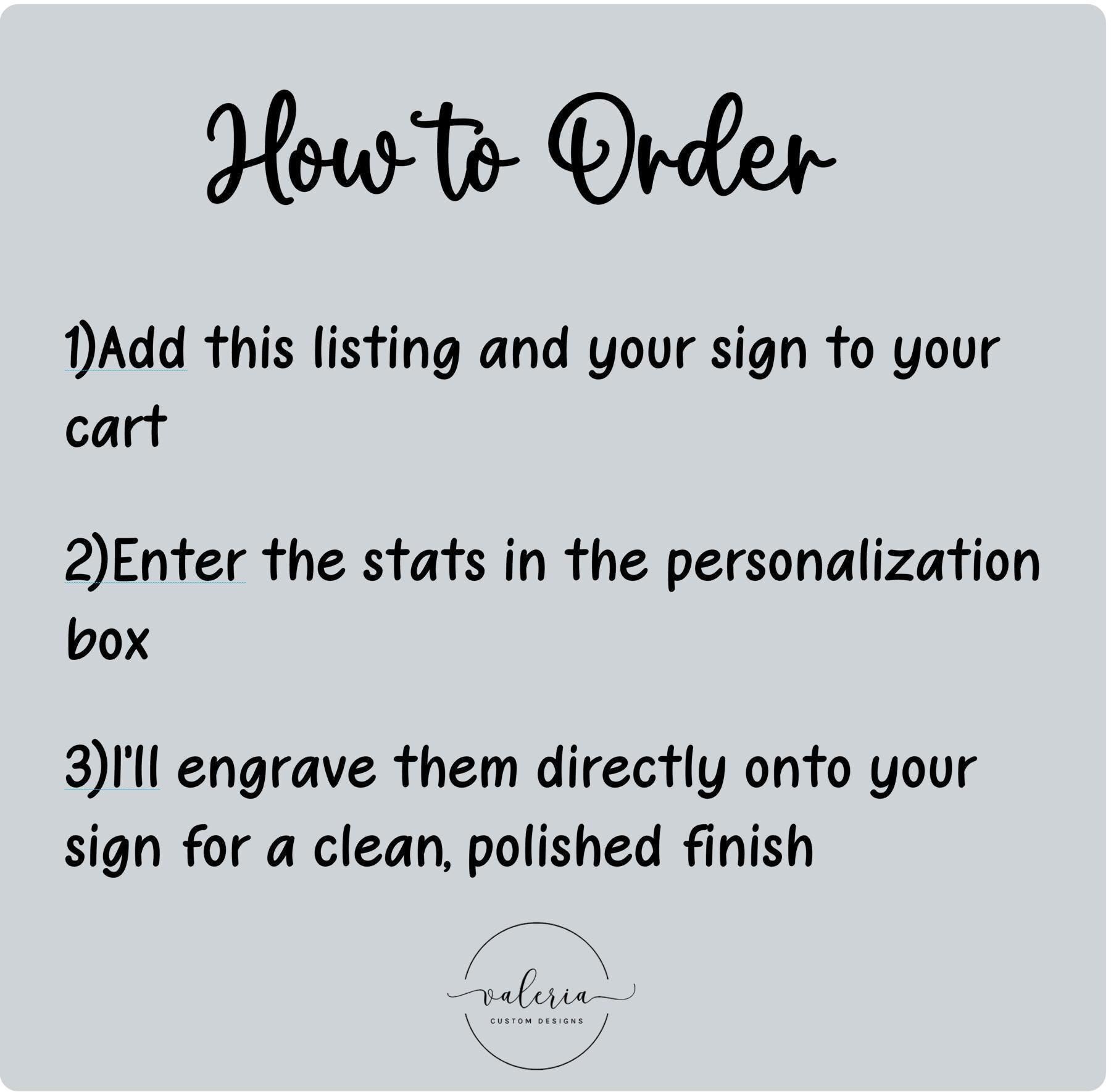Stats Add. Sign Engraved Baby Birth Stats Add-on | Personalize Your Sign With Baby's ...