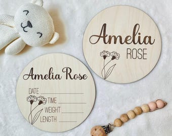 Personalized Birth Announcement Sign with Stats & Name