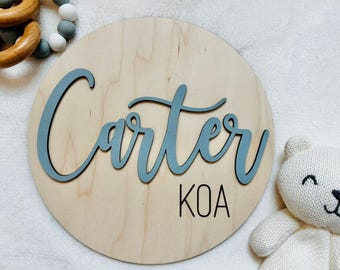 Custom 3D Baby Name Sign: Wood Nursery Decor, Birth Announcement