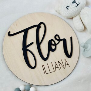Wooden Baby Name Sign: 3D Nursery Decor, Newborn Photo Prop
