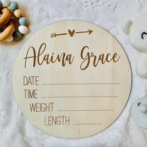 Birth announcement sign, baby announcement sign, baby arrival sign, newborn name plaque, birth stat sign, welcome newborn sign for hospital