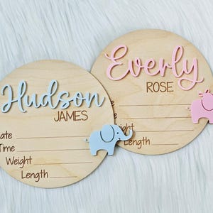 Birth Announcement Sign for twins, Hospital Twins Announcements, Matching Twins Signs, Twins Birth Stats Signs, Elephant Birth Announcement.