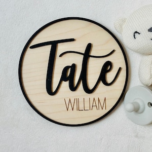 Personalized Baby Name Sign | Newborn Hospital Photo Prop | 3D Wood Name Plaque | Birth Announcement