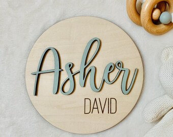 Wooden Baby Name Sign: 3D Nursery Decor, Newborn Photo Prop