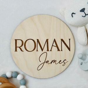 Wood Baby Name Announcement Sign, Newborn Name Sign for Hospital, Custom Engraved Name Plaque, Modern Birth Announcement Sign, Newborn Sign
