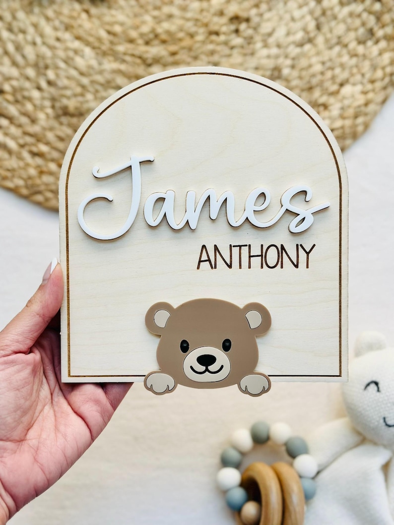 Teddy Bear Monthly Milestone Sign – Double Sided Baby Photo Prop ...