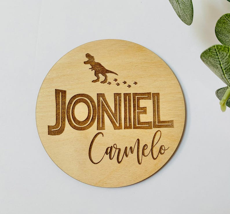 Personalized Dinosaur Birth Announcement Sign | Dino Name Plaque ...