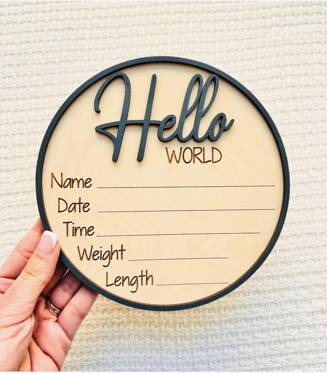 Hello World Baby Sign | Personalized Birth Stats Board | Newborn ...