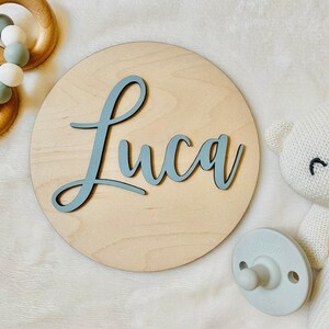 Wooden Baby Name Sign: 3D Nursery Decor, Newborn Photo Prop