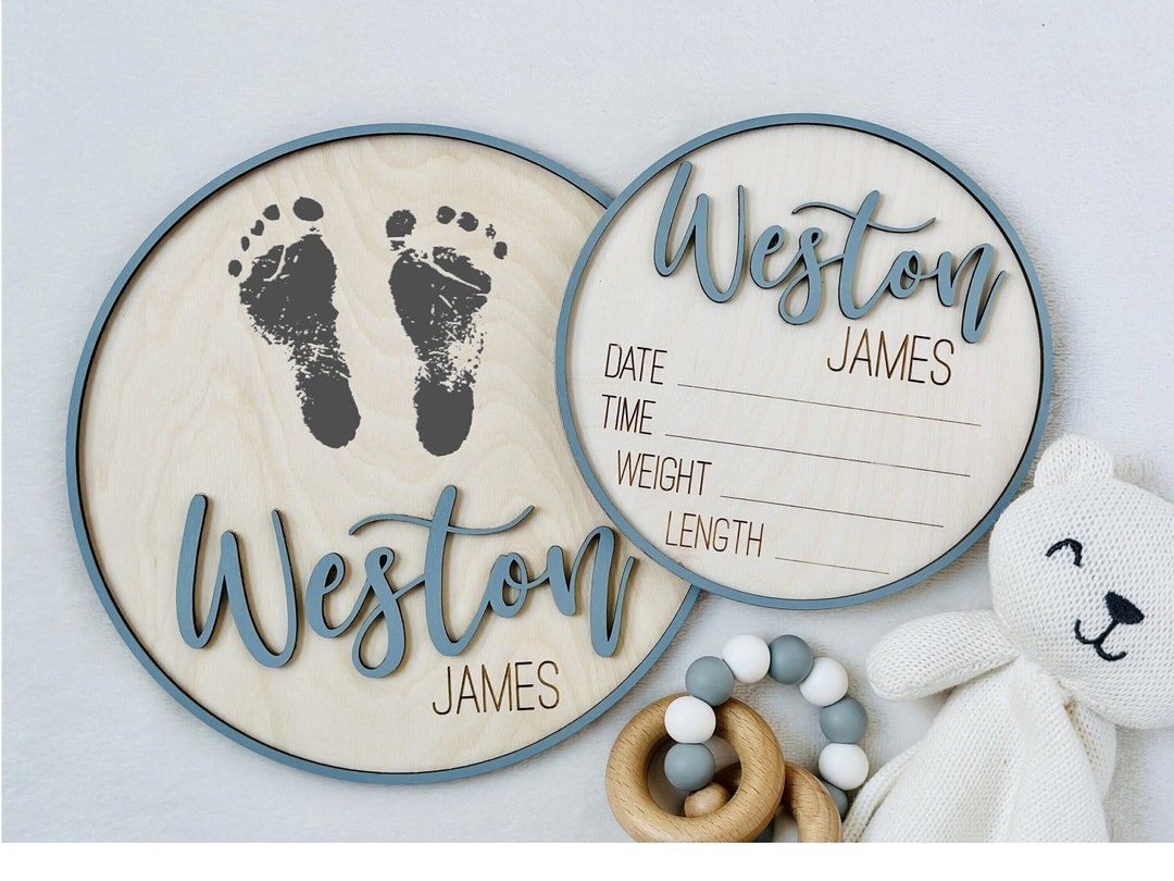 Baby Announcement Sign, Baby Name Sign for Hospital, Birth Announcement ...