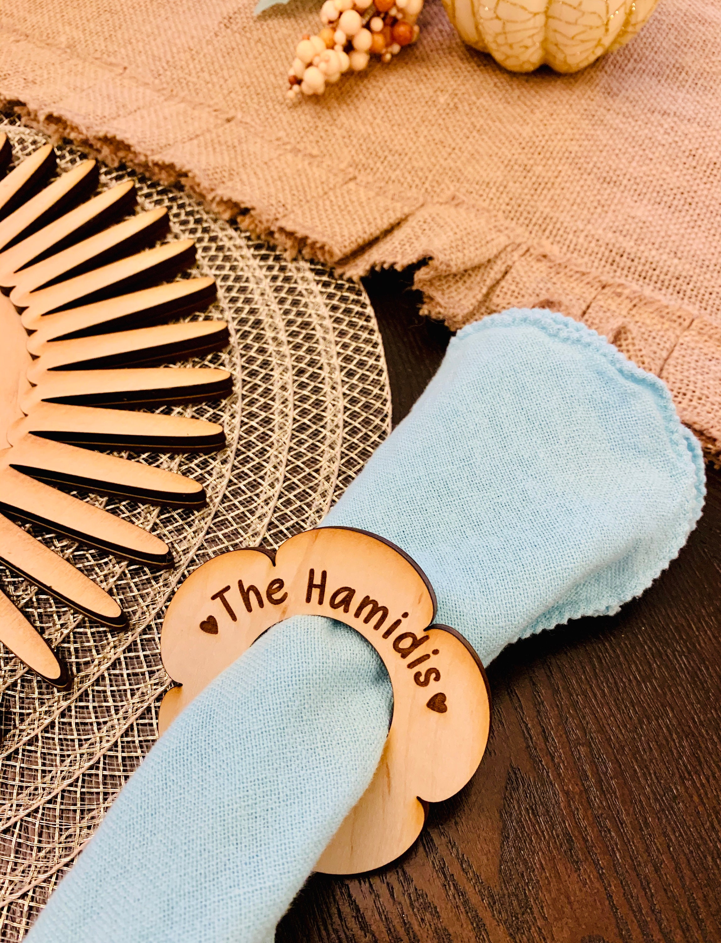 Custom Napkin Ring Personalized Wood Napkin Ring Engraved - Etsy.de