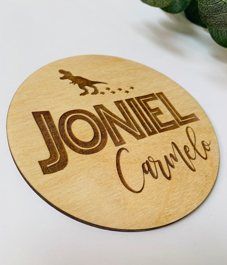 Personalized Dinosaur Birth Announcement Sign | Dino Name Plaque ...