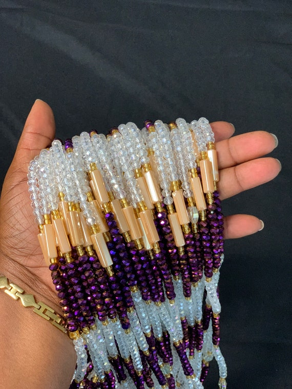 Multicolored authentic african waist beads