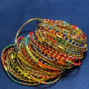 Authentic West African Crystal Anklet Beads for Women (style no. 8a)